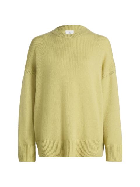 The Elder Statesman Women's Nimbus Calla Cashmere-Cotton Crewneck Sweater - Sage