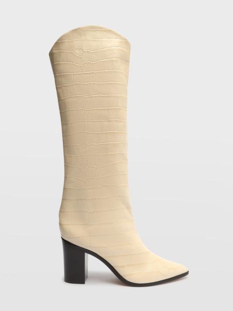 SCHUTZ Analeah Croc-Embossed Knee-High Boots