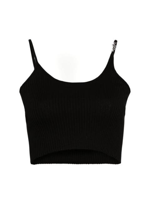 logo-plaque ribbed-knit top