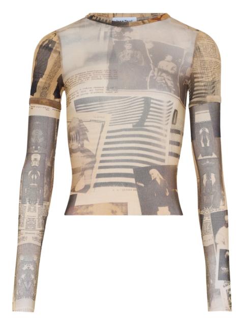 Jean Paul Gaultier Jean Paul Gaultier Double-sleeves Journal-print Top