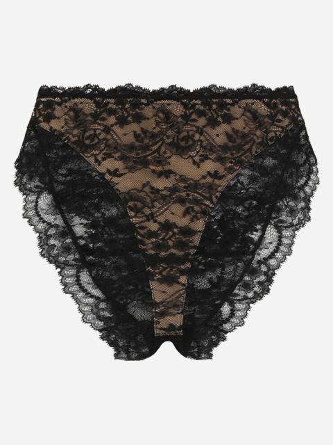 High-waisted Chantilly lace panties