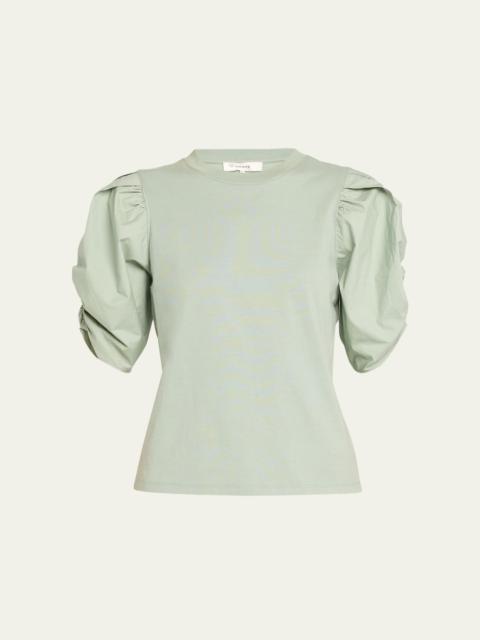 Pleated Puff-Sleeve Tee