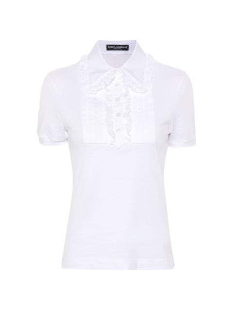 lace-trim polo shirt