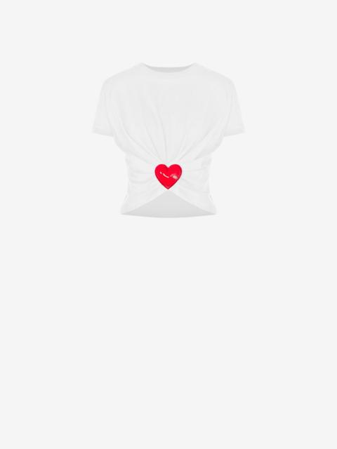 INFLATABLE HEART ORGANIC JERSEY CROPPED T-SHIRT