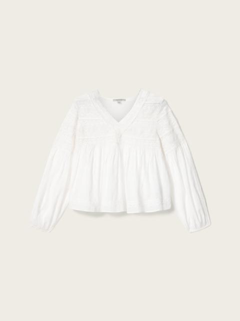 ALLSAINTS NENEH LONG SLEEVE LACE DETAIL TOP