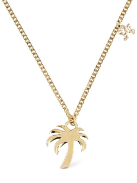 Palm Angels Palm charm brass necklace