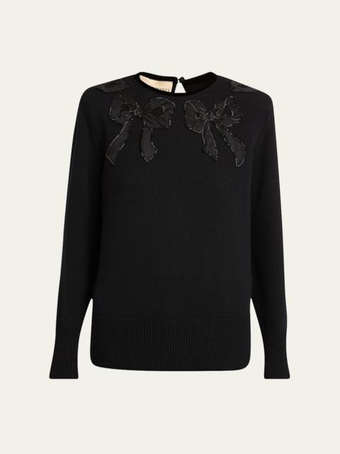 Valentino Maglia Bow Wool Sweater
