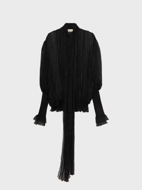 Blumarine PLEATED BLOUSE IN SILK CHIFFON