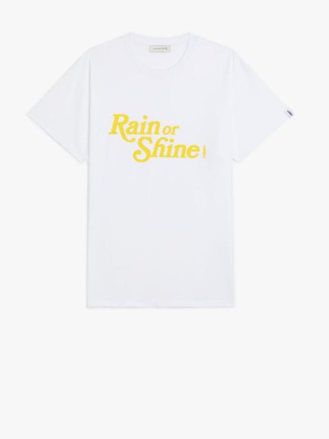 WHITE X YELLOW COTTON RAIN OR SHINE T-SHIRT