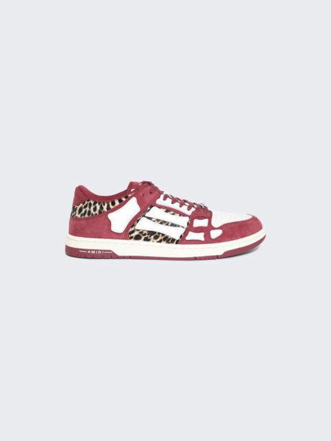 AMIRI Skel Top Low Sneaker Burgundy And Leopard