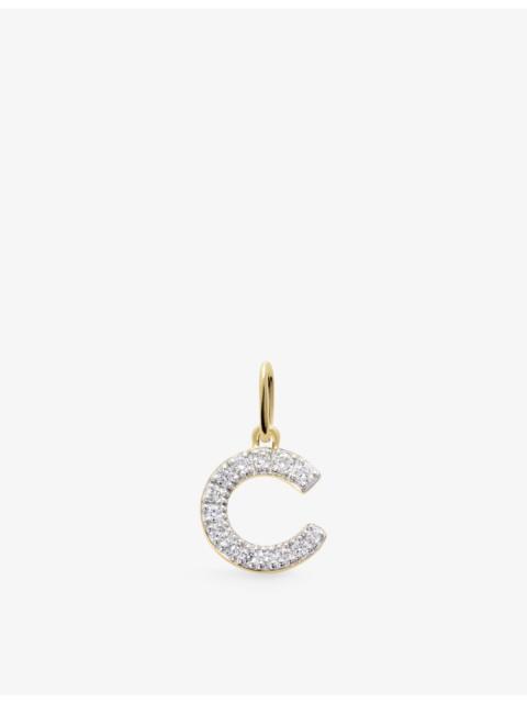 MONICA VINADER C letter 14ct yellow-gold and lab-grown diamond charm