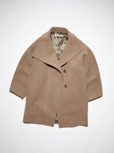 Acne Studios Wool funnel-neck coat - Light brown
