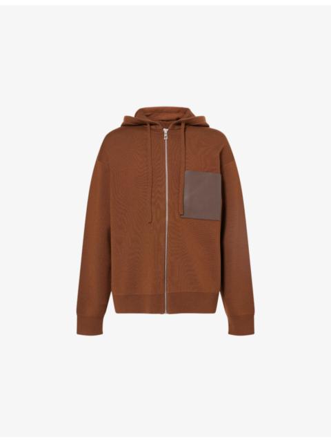 Loewe Leather Patch-Pocket Wool Hoody