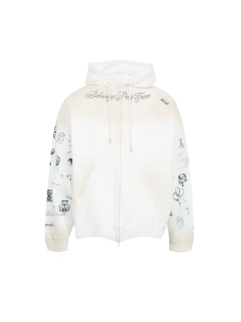 BALENCIAGA RAGLAN ZIP UP HOODIE