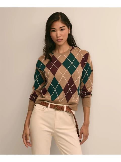 Brooks Brothers Merino Wool Relaxed Argyle Sweater