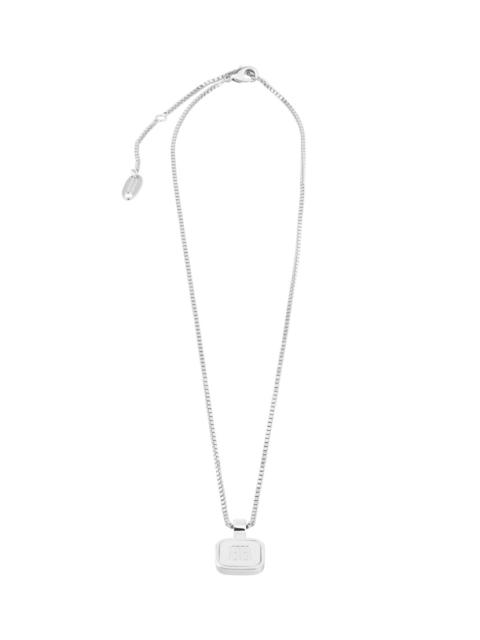 BALENCIAGA Nano Square Long Necklace in Silver
