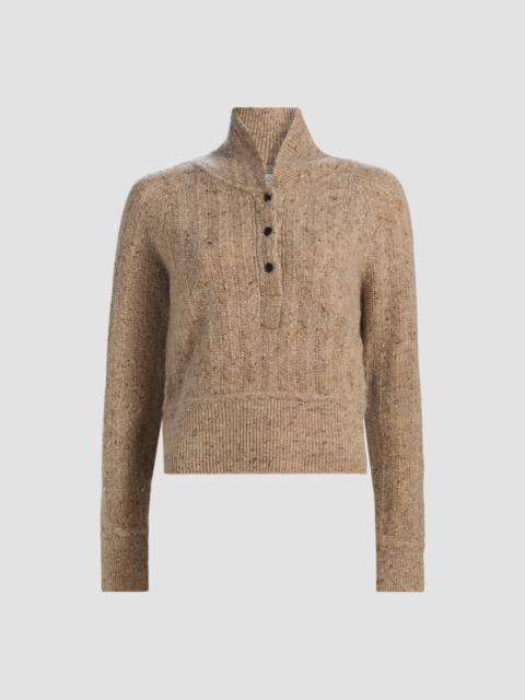 CO Women's Cropped Henley Sweater - Antelope