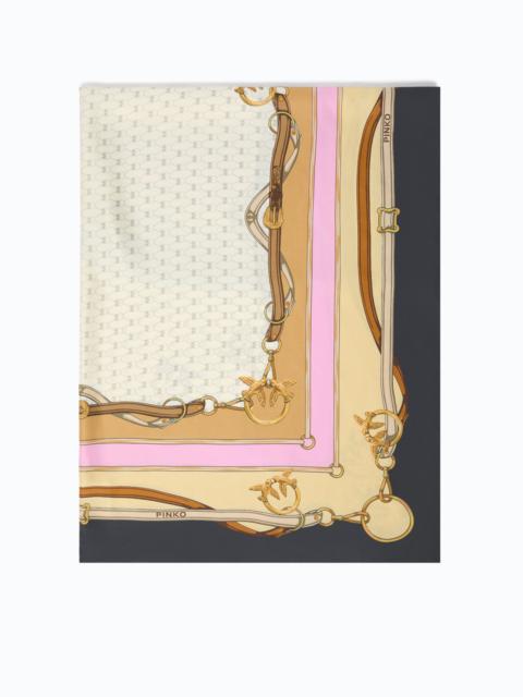PINKO SCARF WITH MULTICOLOURED PRINT