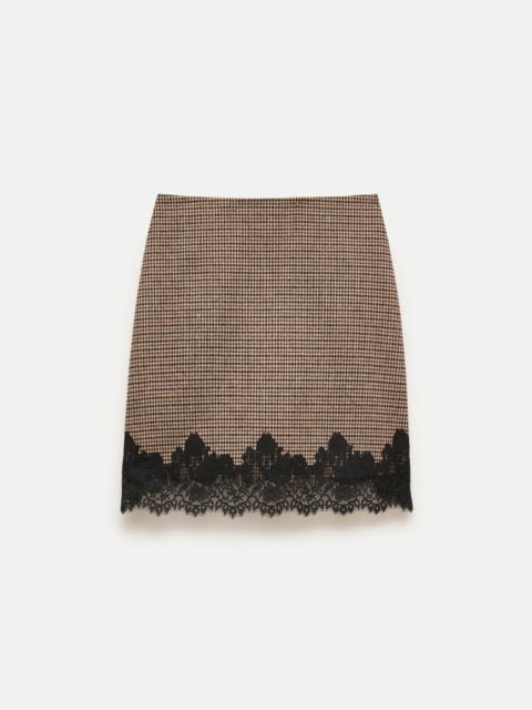 J.CREW Fairfax lace skirt in houndstooth wool blend