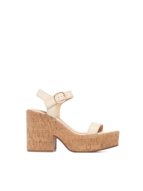 GABRIELA HEARST Sardis Platform Sandal in Cream Nappa Leather