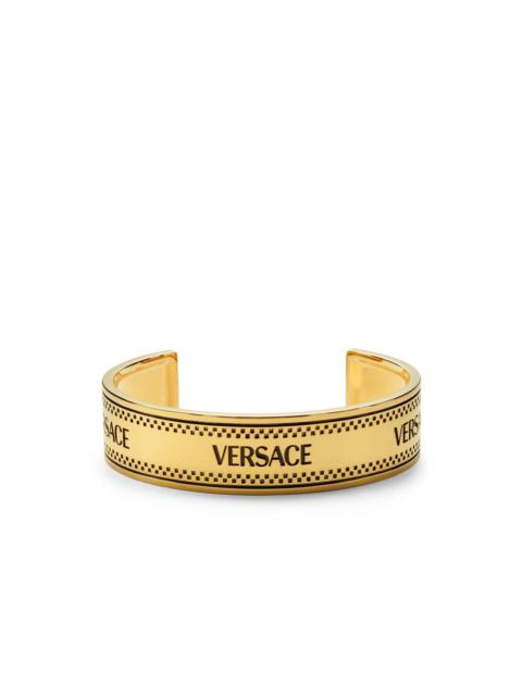 VERSACE logo-engraved cuff bracelet