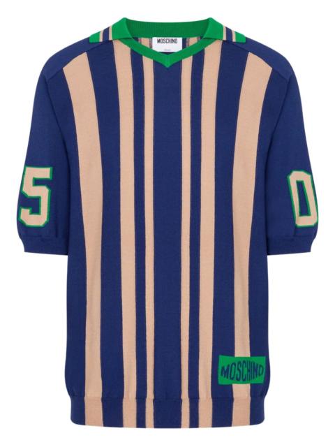 Moschino striped V-neck T-shirt