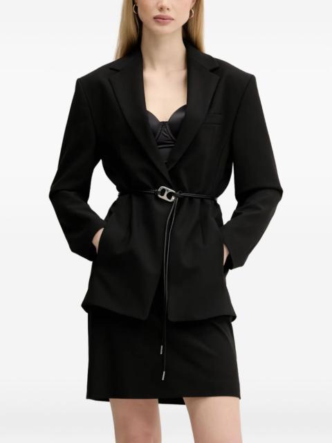 HUGO Padded-shoulder belted blazer