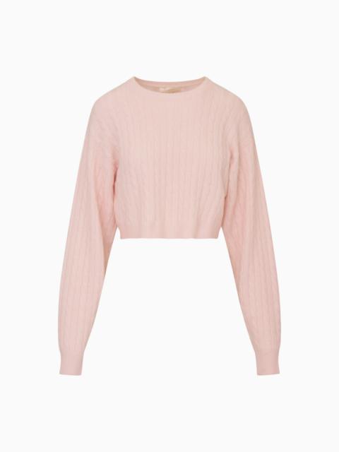 Filomena Cropped Cable Knit Pullover