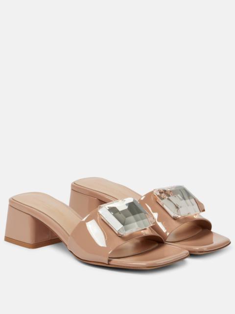 Gianvito Rossi Jaipur embellished patent leather mules