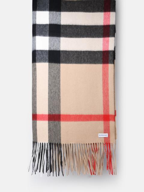 Burberry WIDE SCARF IN BEIGE CASHMERE