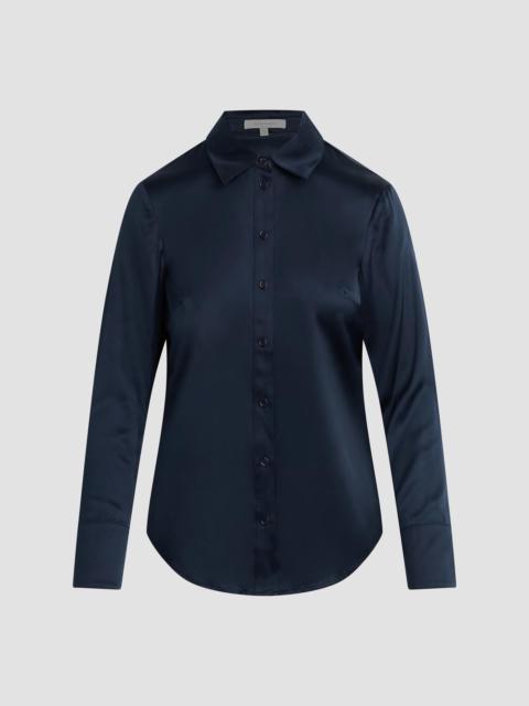 Favorite Daughter Women's The Bailey Silk-Blend Blouse - Navy