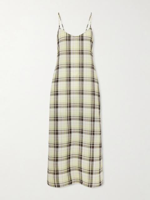 Proenza Schouler Evelyn Tie-back Checked Crinkled-voile Maxi Dress