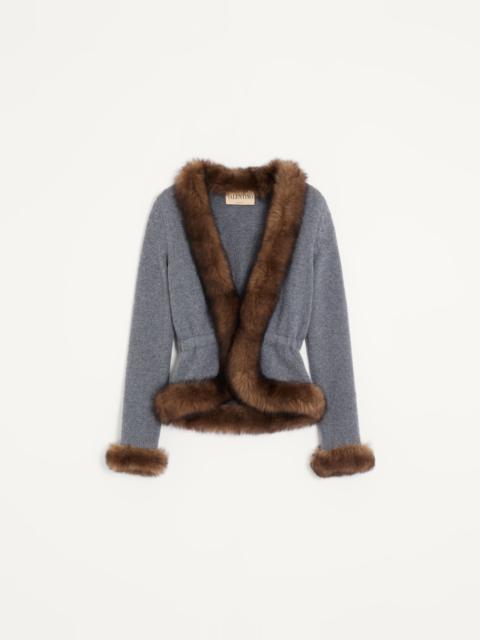 Valentino CASHMERE JACKET WITH SHEARLING TRIM