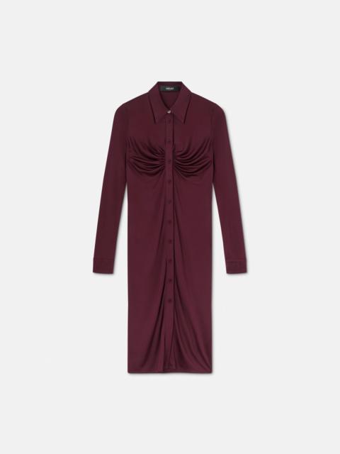 VERSACE Viscose-Jersey Midi Shirt Dress