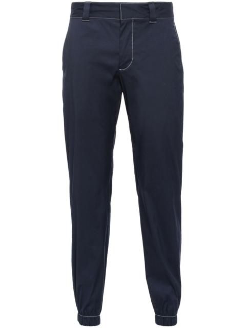 Prada rear logo-patch poplin trousers