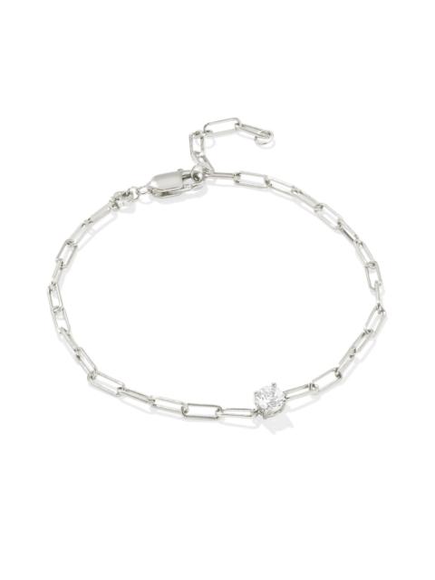 KENDRA SCOTT Virginia Sterling Silver Paperclip Bracelet in White Topaz