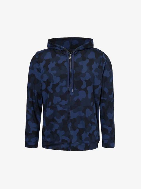 London camouflage-print zip-up stretch-jersey hoody