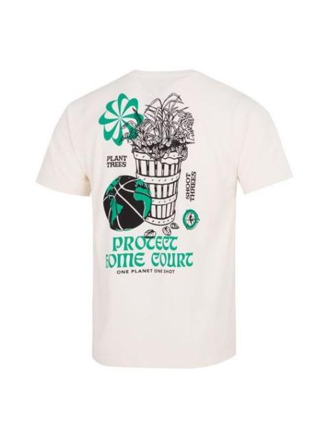 Nike Nike Bonsai Alphabet Casual Printing Short Sleeve White DM1314-901