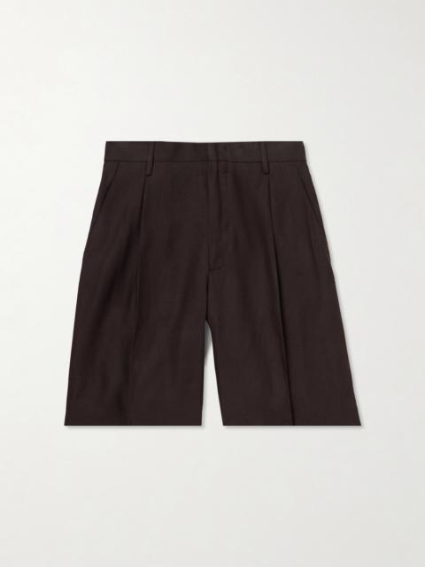 NN07 Kay 1808 Straight-Leg Pleated LENZING™ ECOVERO™, Cotton and Linen-Blend Shorts