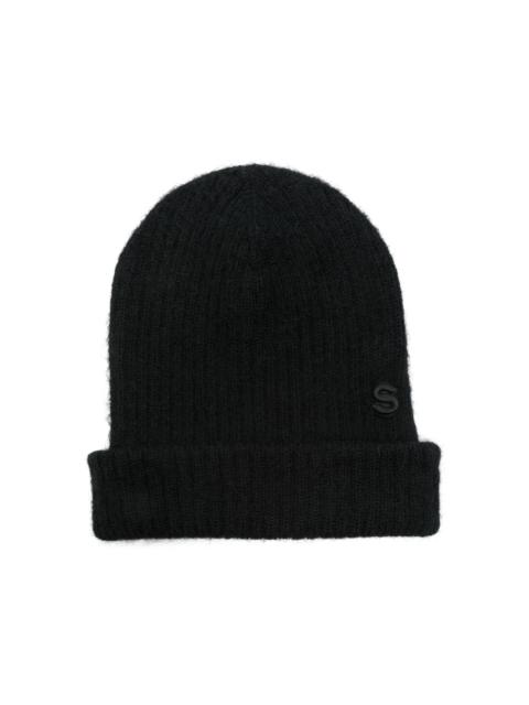 sacai brushed-finis beanie hat