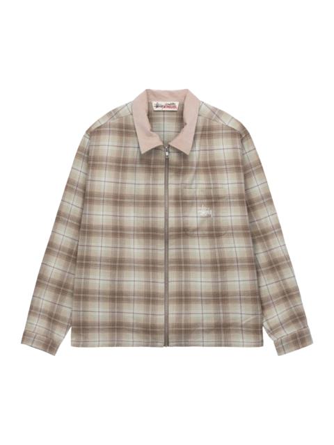 Stussy Frank Plaid Zip Shirt 'Tan'