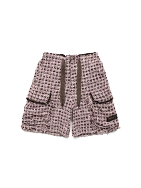 Kapital Fancy Tweed Cargo Short Pants - Pink