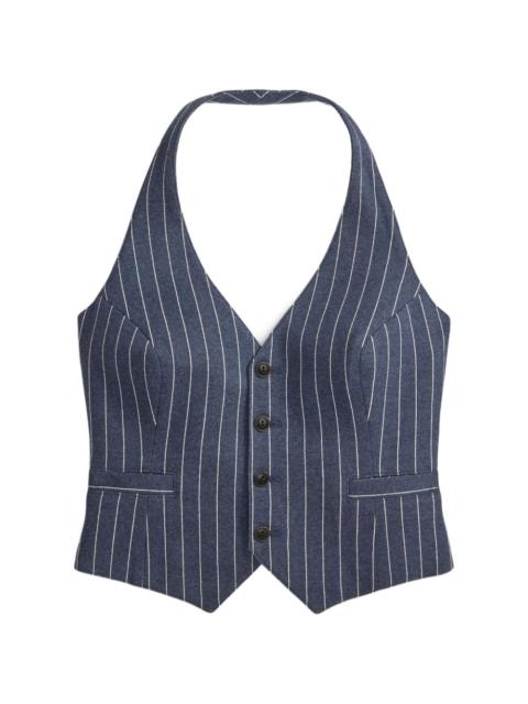 RRL by Ralph Lauren pinstripe-pattern halterneck top