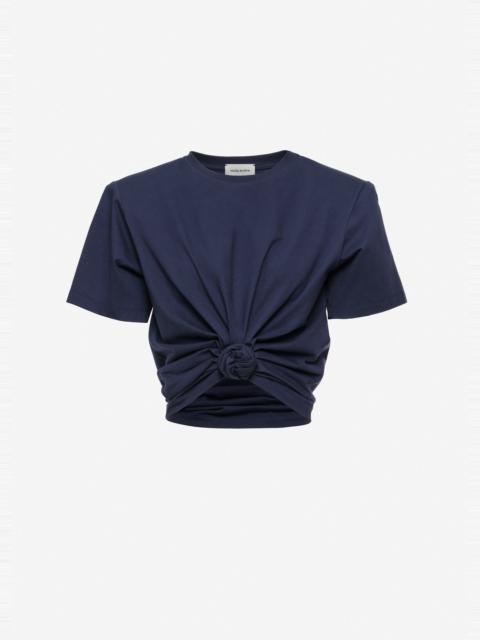MAGDA BUTRYM Knotted t-shirt in navy blue
