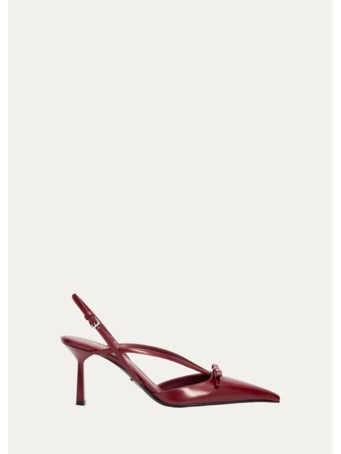 Prada 75mm Strappy Leather Slingback Pumps