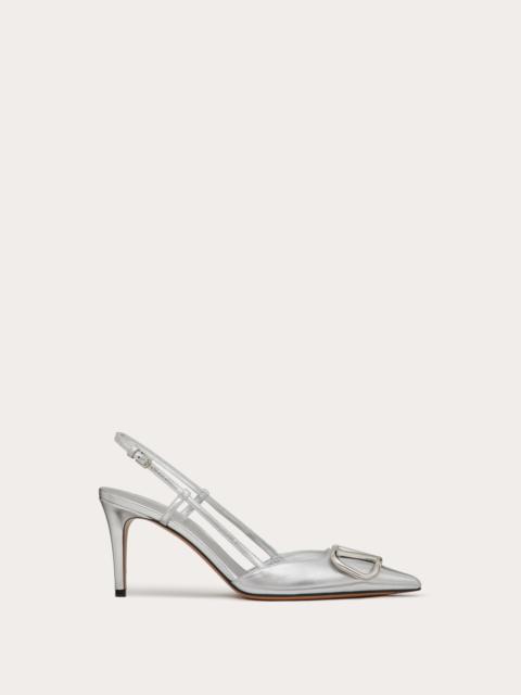 VLOGO SIGNATURE SLINGBACK PUMP IN LAMINATED NAPPA LEATHER 80MM