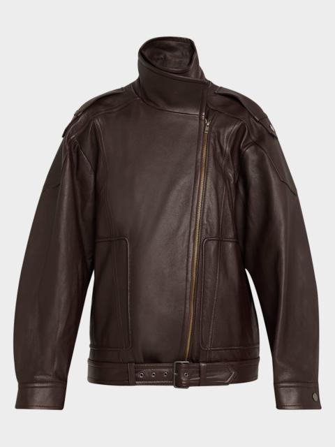Vince Oversized Leather Aviator Jacket