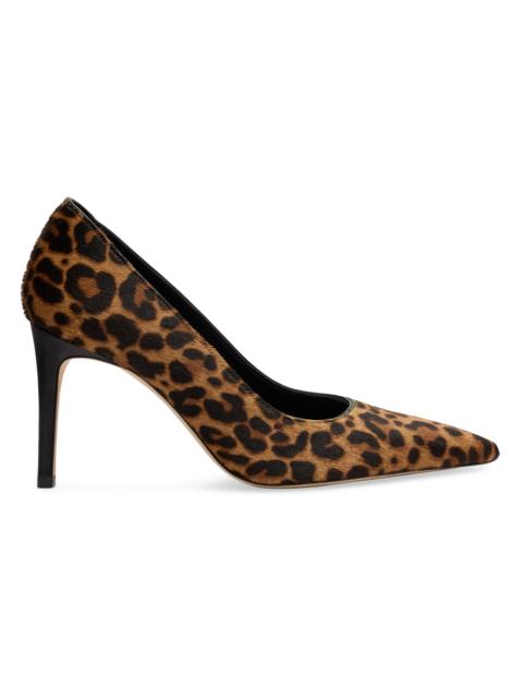 Stuart Weitzman Women's Stuart Power 85MM Leopard-Print Calf Hair Pumps - Classic Lite