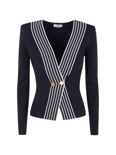 ELISABETTA FRANCHI stripe button sweater