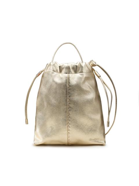 Santoni Gold leather crossbody bag